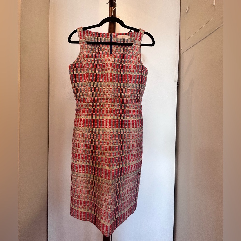 Tory Burch XS Blue, Red, Gold Worn Dress, XS